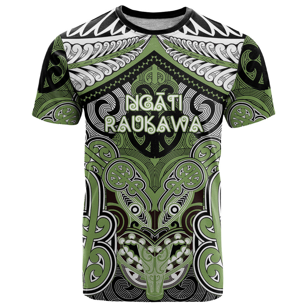 Aotearoa Iwi Ngati Raukawa Personalised T Shirt Maori Kowhaiwhai Pattern LT19 Green - Polynesian Pride