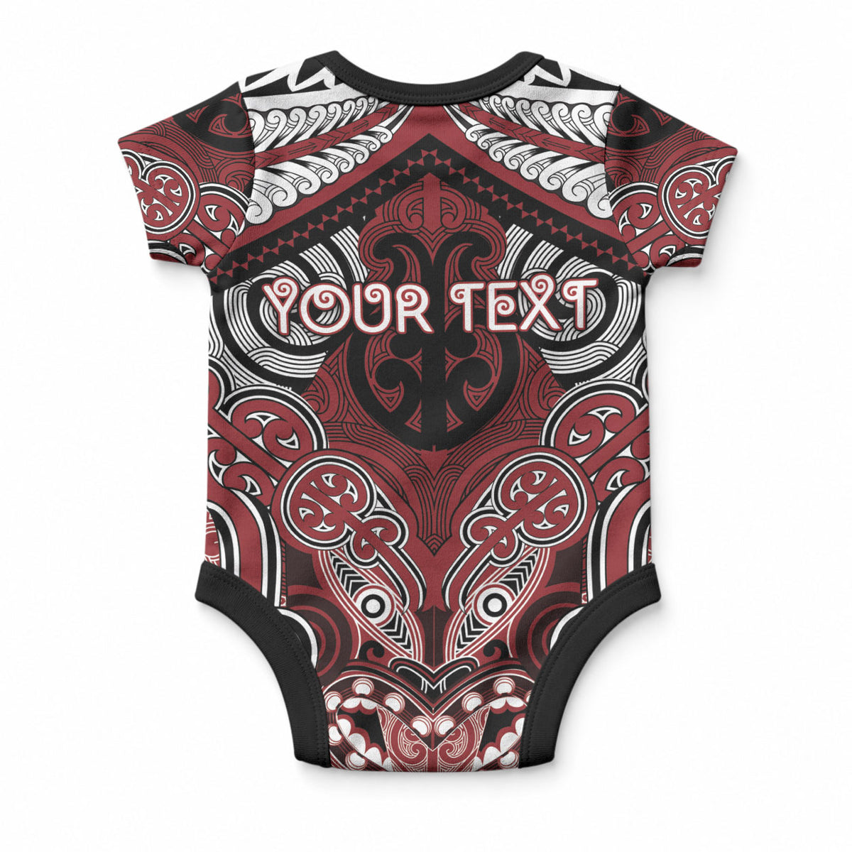 Aotearoa Iwi Ngati Toa Personalised Baby Onesie Maori Kowhaiwhai Pattern