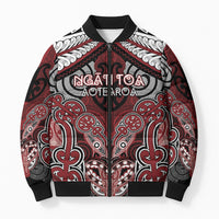 Aotearoa Iwi Ngati Toa Personalised Bomber Puffer Jacket Maori Kowhaiwhai Pattern