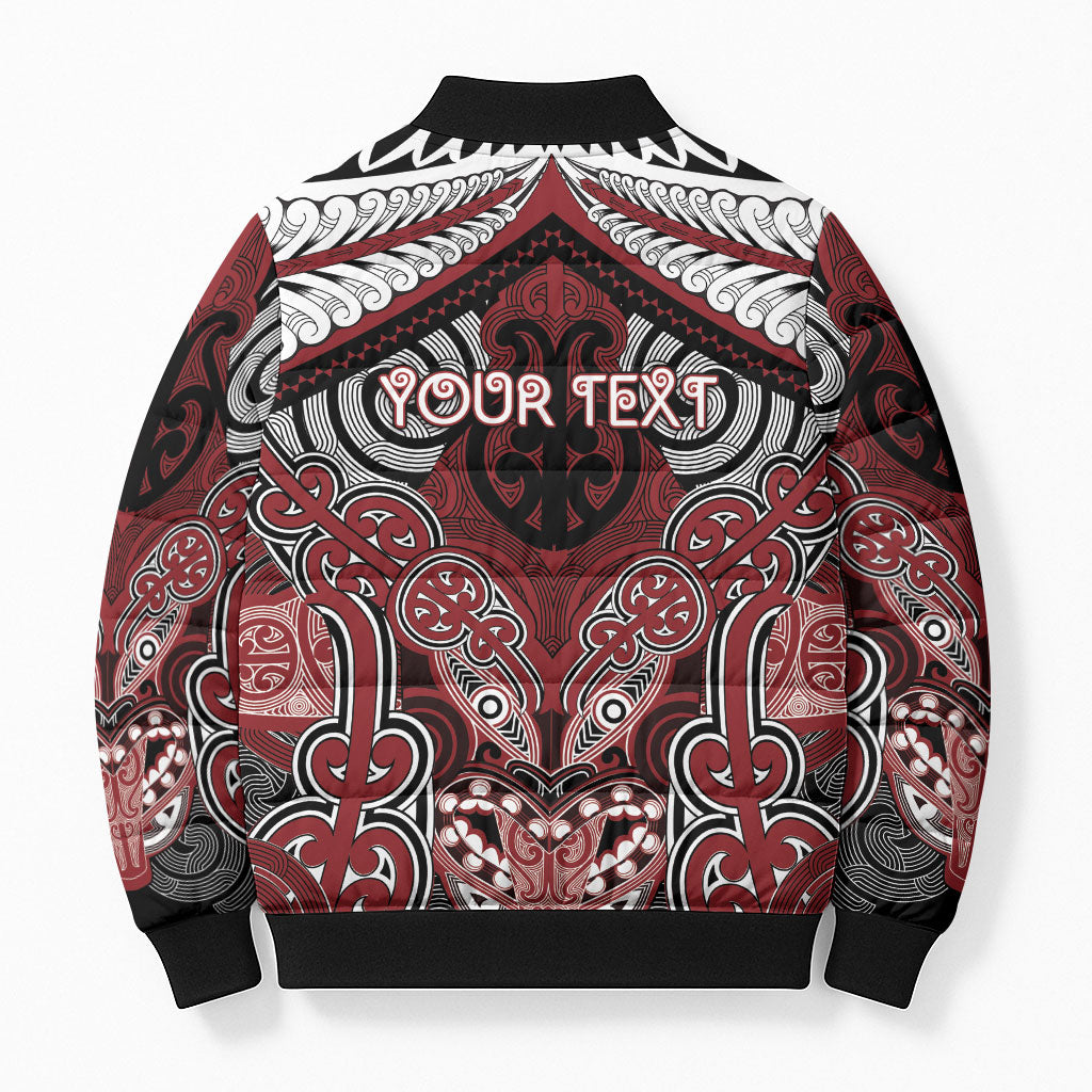 Aotearoa Iwi Ngati Toa Personalised Bomber Puffer Jacket Maori Kowhaiwhai Pattern