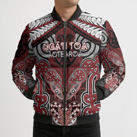 Aotearoa Iwi Ngati Toa Personalised Bomber Puffer Jacket Maori Kowhaiwhai Pattern