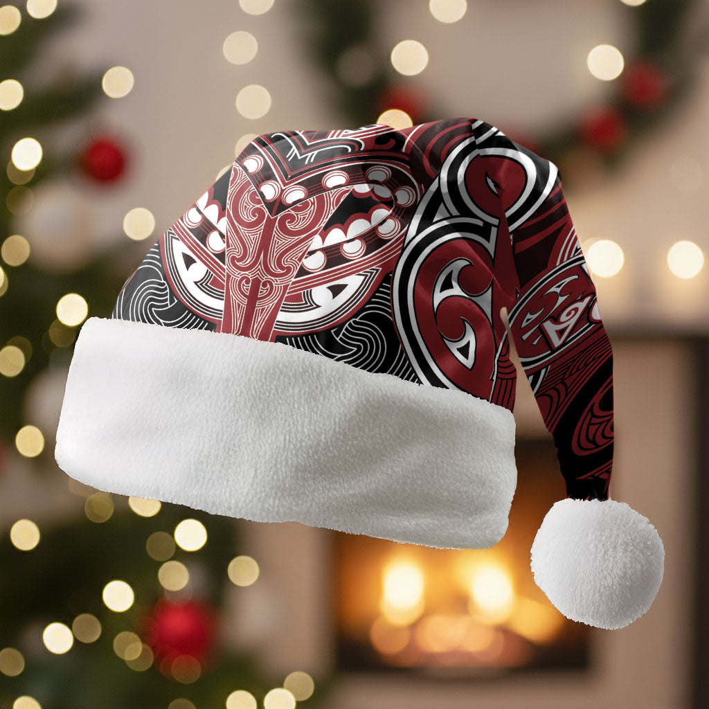 Aotearoa Iwi Ngati Toa Personalised Christmas Santa Hat Maori Kowhaiwhai Pattern