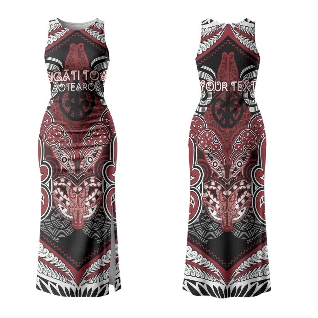 Aotearoa Iwi Ngati Toa Personalised Couples Matching Tank Maxi Dress and Hawaiian Shirt Maori Kowhaiwhai Pattern