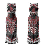 Aotearoa Iwi Ngati Toa Personalised Couples Matching Tank Maxi Dress and Long Sleeve Button Shirt Maori Kowhaiwhai Pattern
