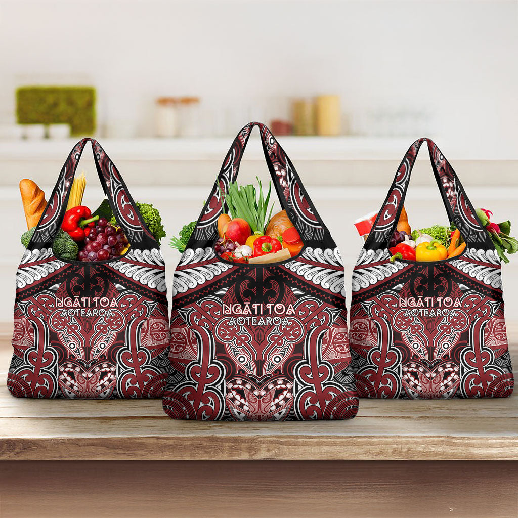 Aotearoa Iwi Ngati Toa Grocery Bag Maori Kowhaiwhai Pattern
