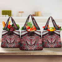 Aotearoa Iwi Ngati Toa Grocery Bag Maori Kowhaiwhai Pattern
