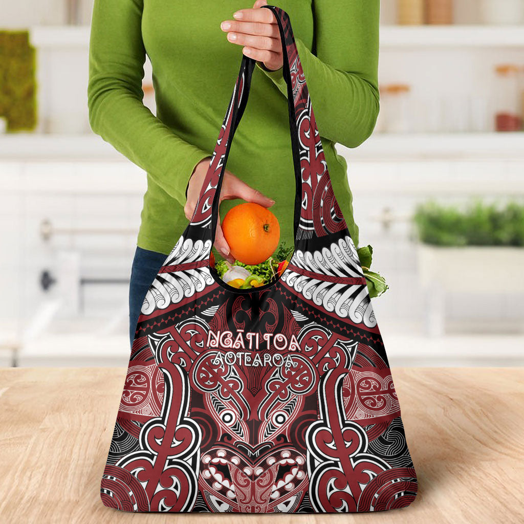Aotearoa Iwi Ngati Toa Grocery Bag Maori Kowhaiwhai Pattern