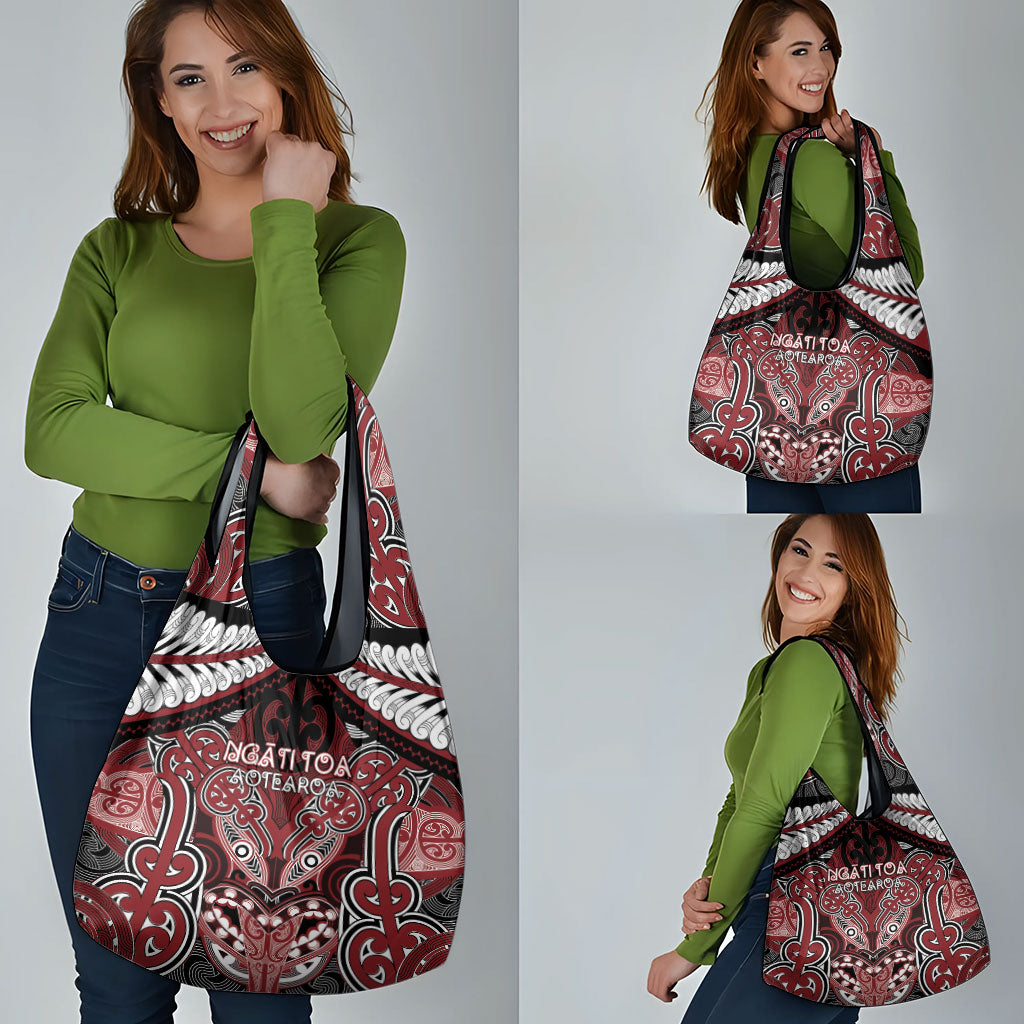 Aotearoa Iwi Ngati Toa Grocery Bag Maori Kowhaiwhai Pattern