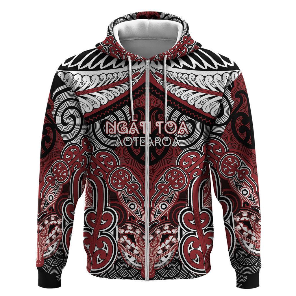 Aotearoa Iwi Ngati Toa Personalised Hoodie Maori Kowhaiwhai Pattern