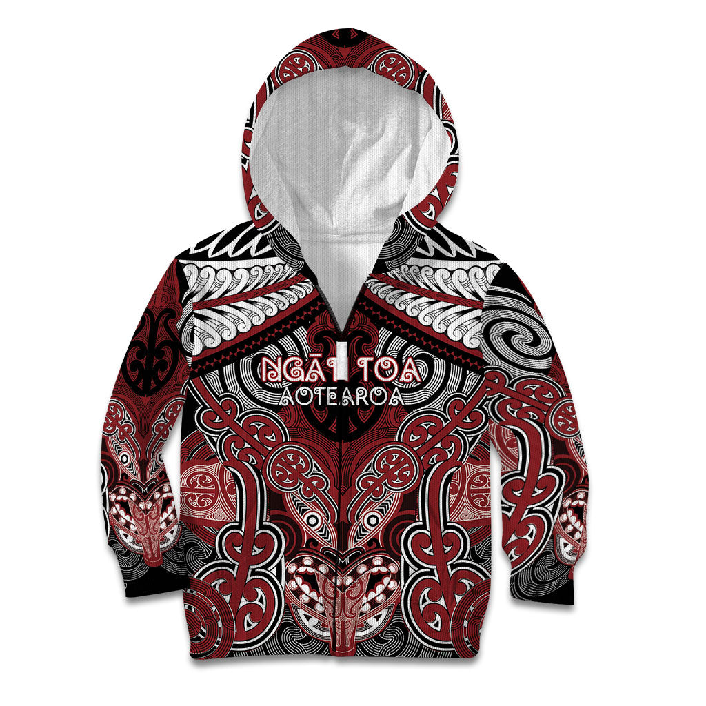 Aotearoa Iwi Ngati Toa Personalised Kid Hoodie Maori Kowhaiwhai Pattern