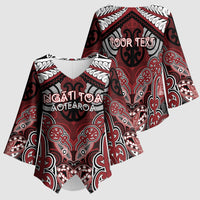 Aotearoa Iwi Ngati Toa Personalised Kimono Sleeve Blouse Maori Kowhaiwhai Pattern