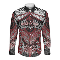 Aotearoa Iwi Ngati Toa Personalised Long Sleeve Button Shirt Maori Kowhaiwhai Pattern