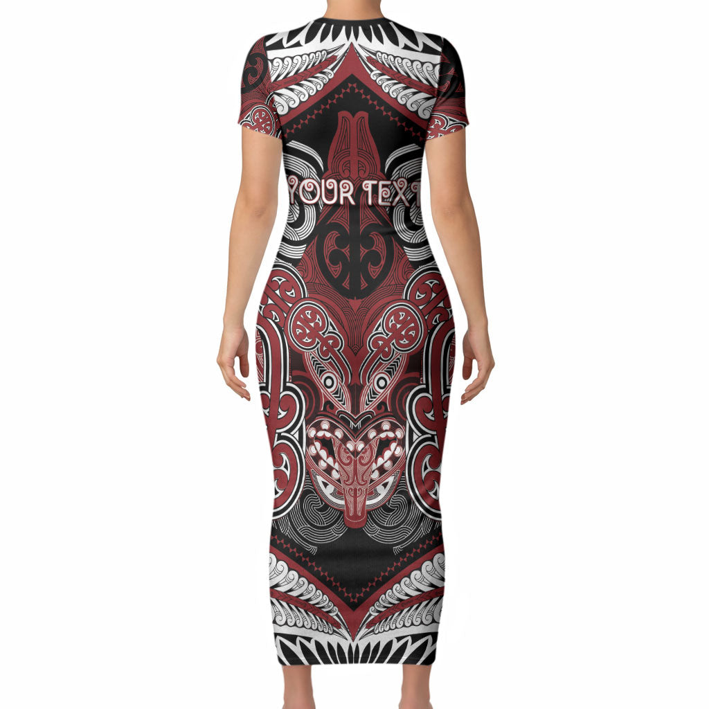 Aotearoa Iwi Ngati Toa Personalised Short Sleeve Bodycon Dress Maori Kowhaiwhai Pattern
