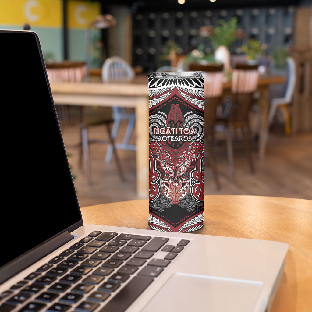 Aotearoa Iwi Ngati Toa Personalised Skinny Tumbler Maori Kowhaiwhai Pattern