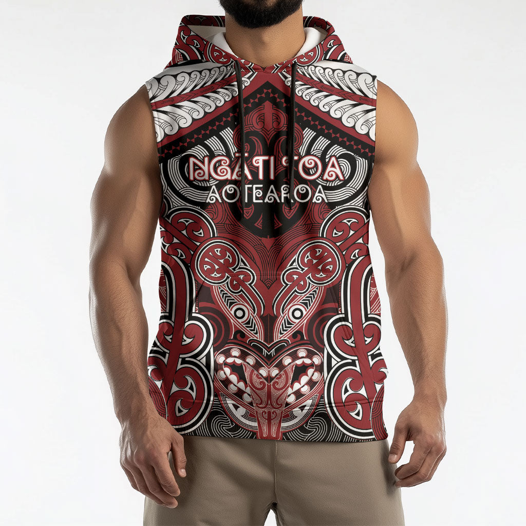 Aotearoa Iwi Ngati Toa Personalised Sleeveless Hoodie Maori Kowhaiwhai Pattern