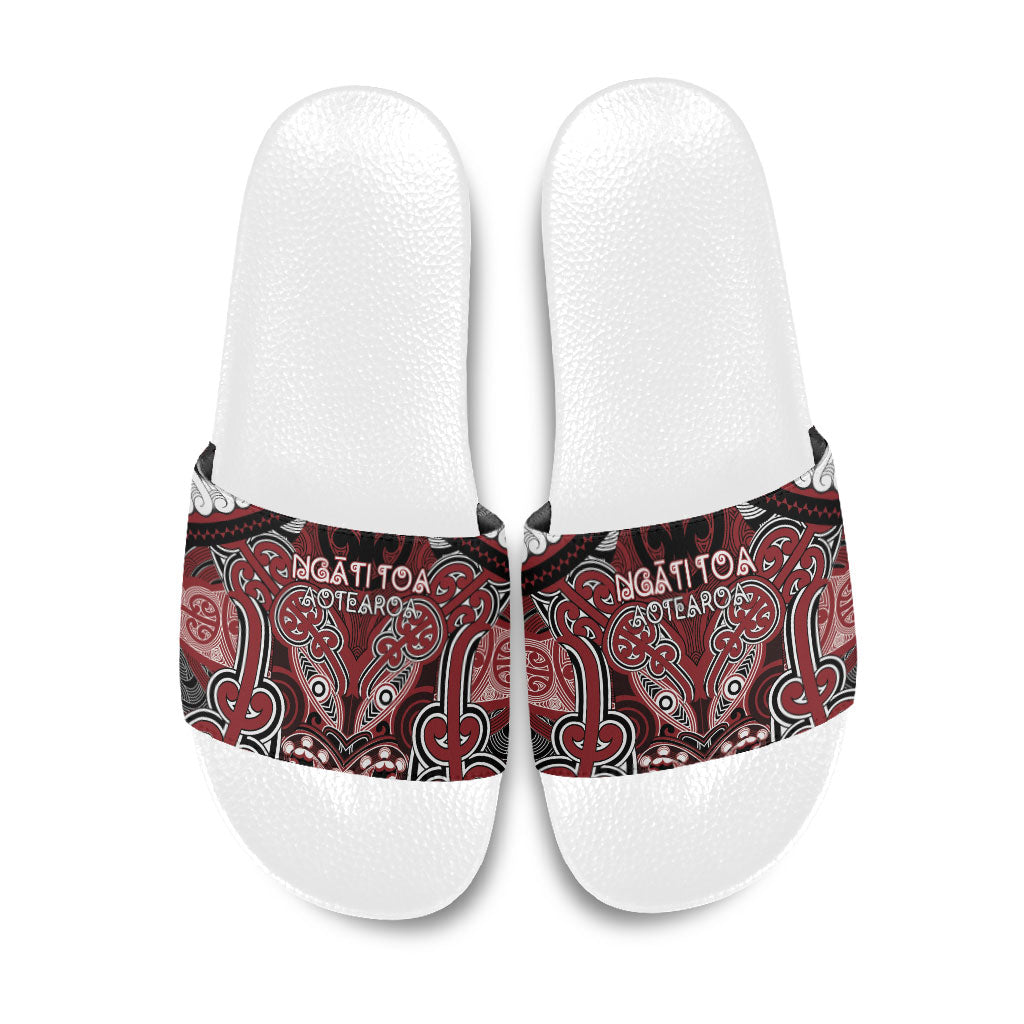 Aotearoa Iwi Ngati Toa Slide Sandals Maori Kowhaiwhai Pattern