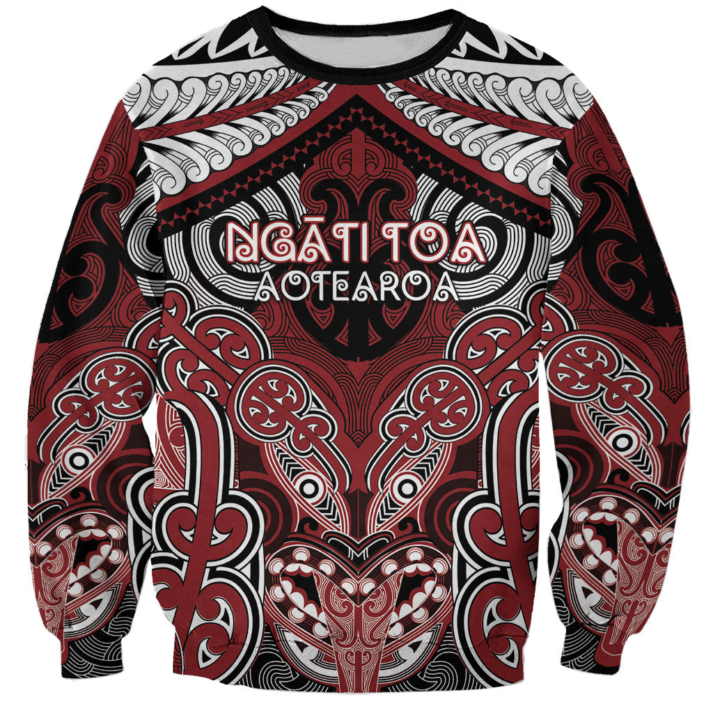 Aotearoa Iwi Ngati Toa Personalised Sweatshirt Maori Kowhaiwhai Pattern