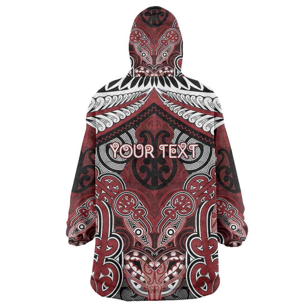 Aotearoa Iwi Ngati Toa Personalised Wearable Blanket Hoodie Maori Kowhaiwhai Pattern