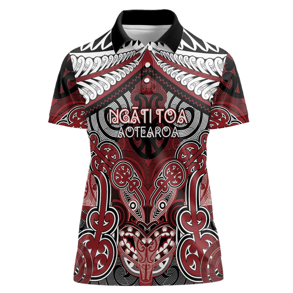Aotearoa Iwi Ngati Toa Personalised Women Polo Shirt Maori Kowhaiwhai Pattern