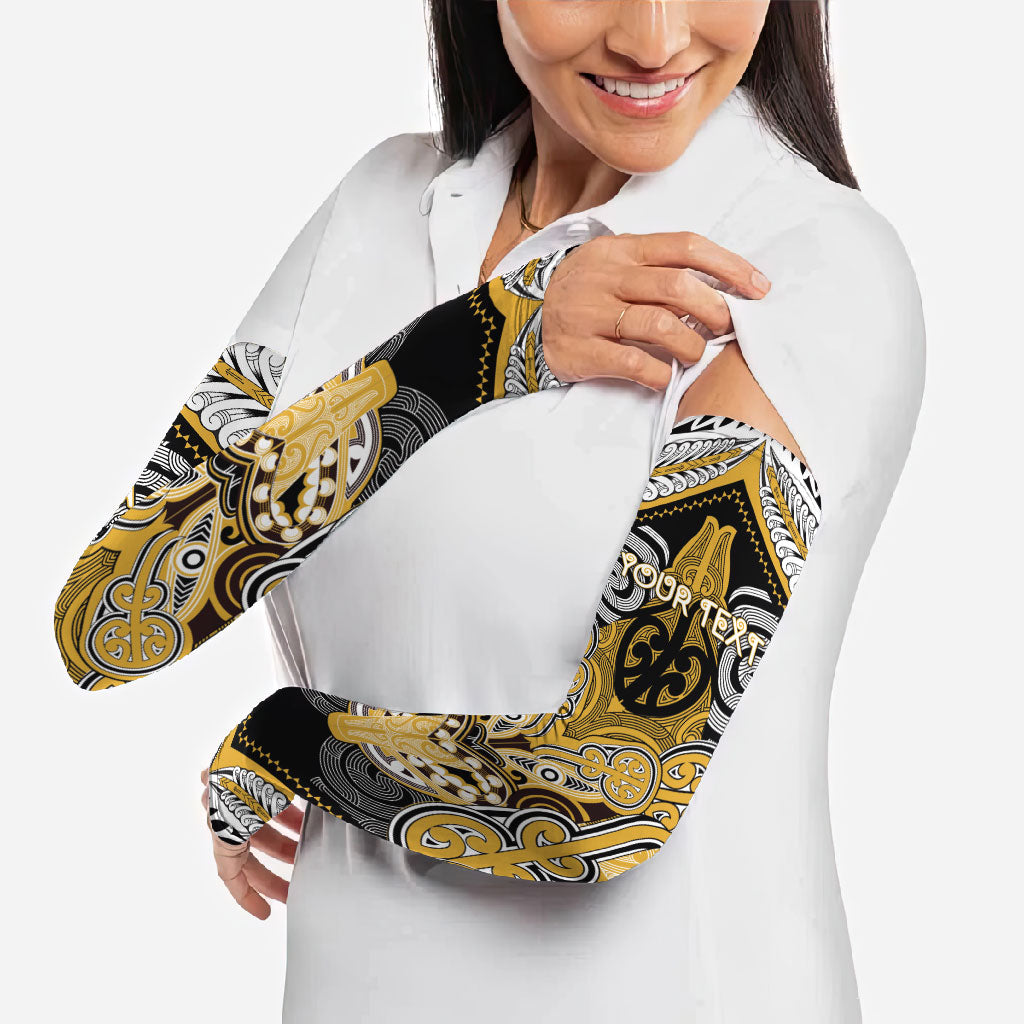 Aotearoa Iwi Ngati Tama Personalised Arm Sleeves Maori Kowhaiwhai Pattern