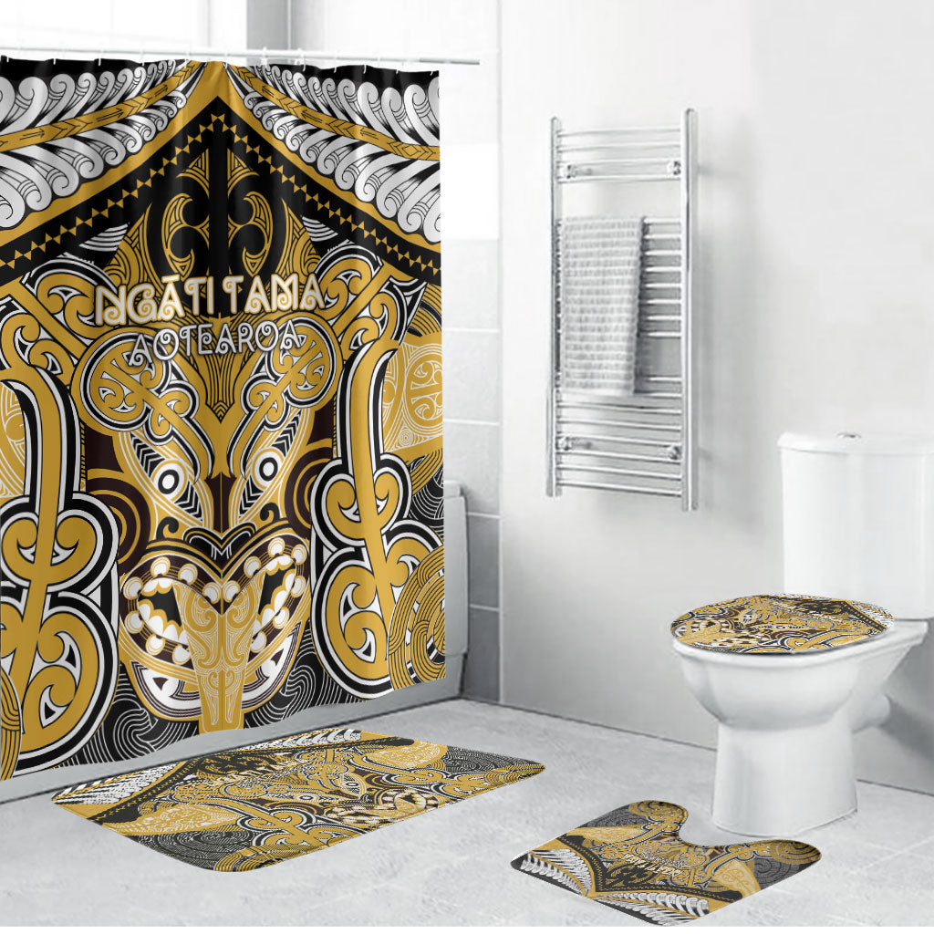 Aotearoa Iwi Ngati Tama Bathroom Set Maori Kowhaiwhai Pattern