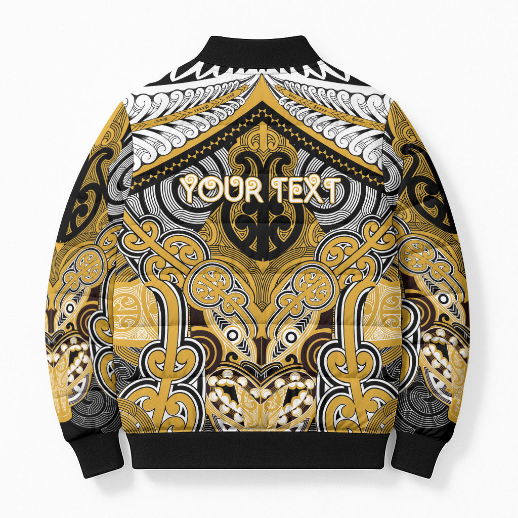 Aotearoa Iwi Ngati Tama Personalised Bomber Puffer Jacket Maori Kowhaiwhai Pattern