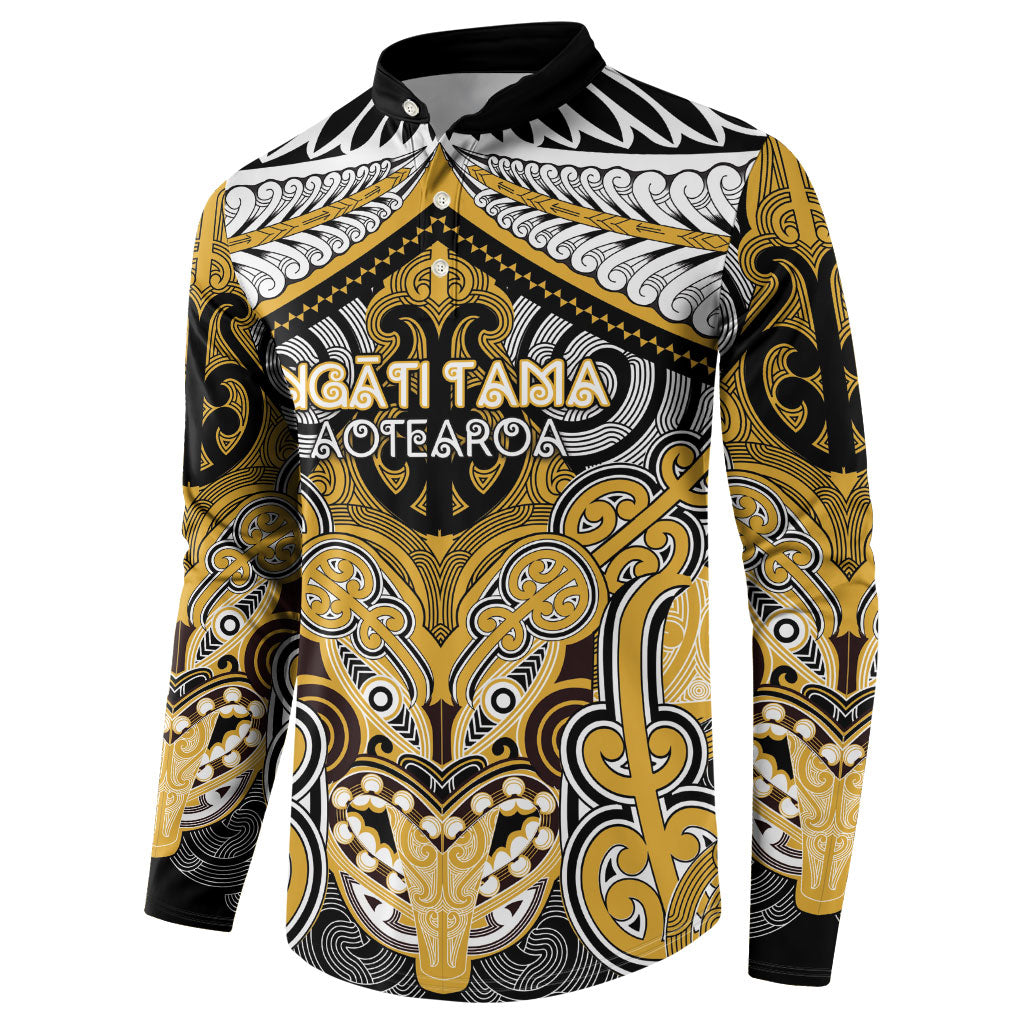 Aotearoa Iwi Ngati Tama Personalised Button Sweatshirt Maori Kowhaiwhai Pattern