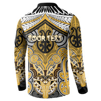 Aotearoa Iwi Ngati Tama Personalised Button Sweatshirt Maori Kowhaiwhai Pattern
