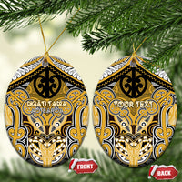 Aotearoa Iwi Ngati Tama Personalised Ceramic Ornament Maori Kowhaiwhai Pattern