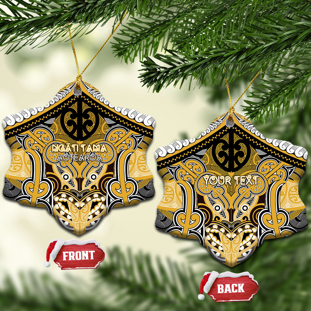 Aotearoa Iwi Ngati Tama Personalised Ceramic Ornament Maori Kowhaiwhai Pattern