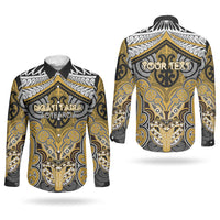 Aotearoa Iwi Ngati Tama Personalised Couples Matching Short Sleeve Bodycon Dress and Long Sleeve Button Shirt Maori Kowhaiwhai Pattern