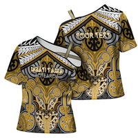 Aotearoa Iwi Ngati Tama Personalised Cross Shoulder Shirt Maori Kowhaiwhai Pattern
