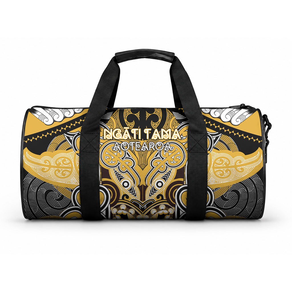 Aotearoa Iwi Ngati Tama Duffle Bag Maori Kowhaiwhai Pattern LT19 One size Yellow - Polynesian Pride