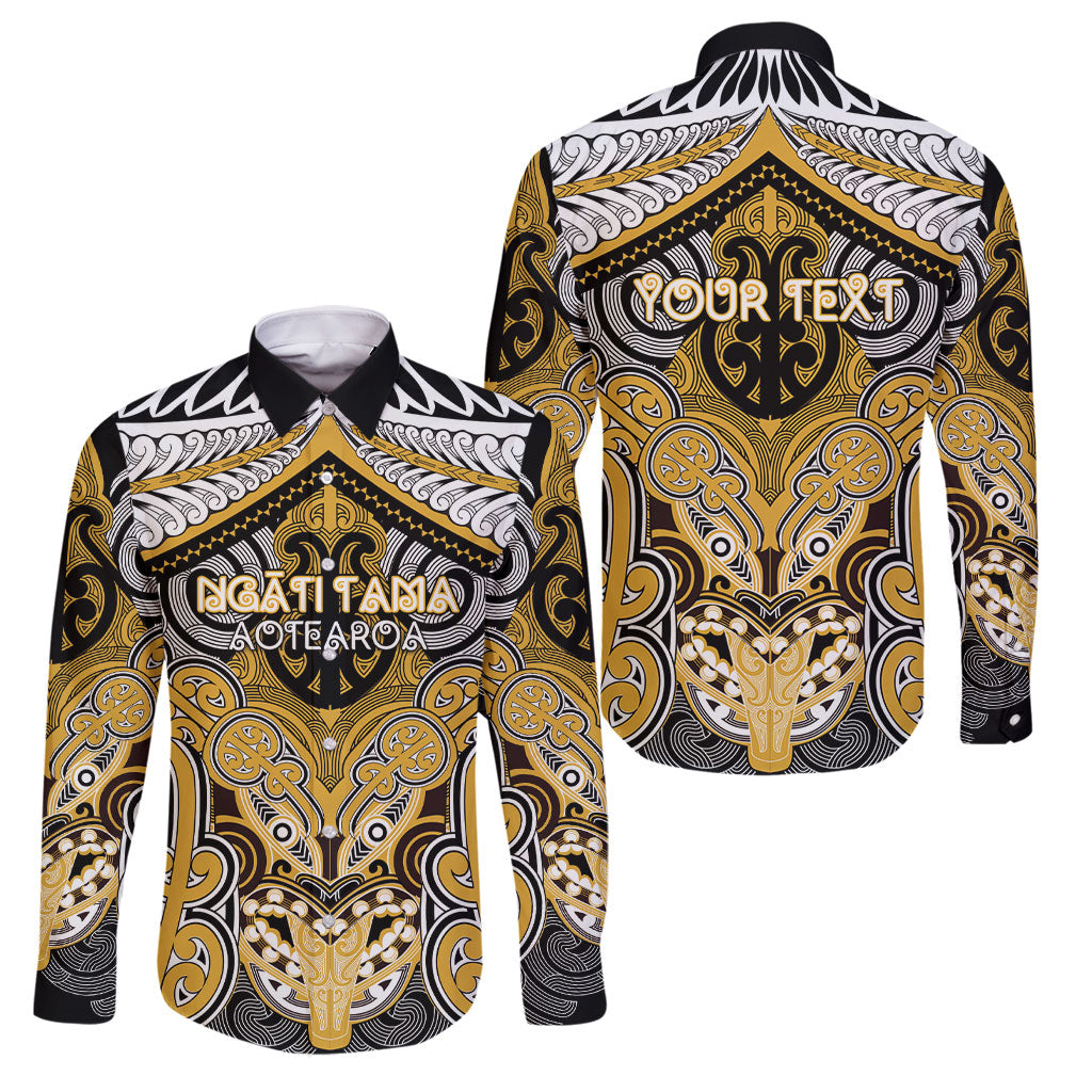 Aotearoa Iwi Ngati Tama Personalised Family Matching Off Shoulder Maxi Dress and Hawaiian Shirt Maori Kowhaiwhai Pattern