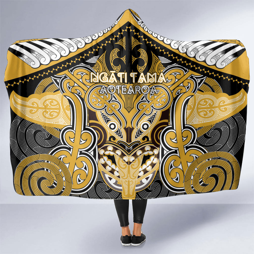 Aotearoa Iwi Ngati Tama Hooded Blanket Maori Kowhaiwhai Pattern
