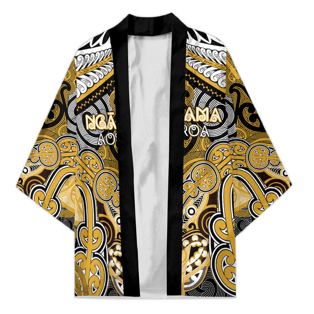 Aotearoa Iwi Ngati Tama Personalised Kimono Maori Kowhaiwhai Pattern