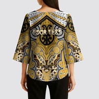 Aotearoa Iwi Ngati Tama Personalised Kimono Sleeve Blouse Maori Kowhaiwhai Pattern