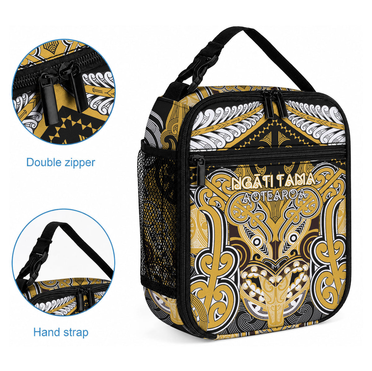 Aotearoa Iwi Ngati Tama Lunch Bag Maori Kowhaiwhai Pattern