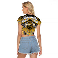 Aotearoa Iwi Ngati Tama Personalised Raglan Cropped T Shirt Maori Kowhaiwhai Pattern