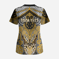 Aotearoa Iwi Ngati Tama Personalised Scrub Top Maori Kowhaiwhai Pattern