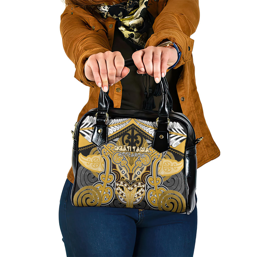 Aotearoa Iwi Ngati Tama Shoulder Handbag Maori Kowhaiwhai Pattern