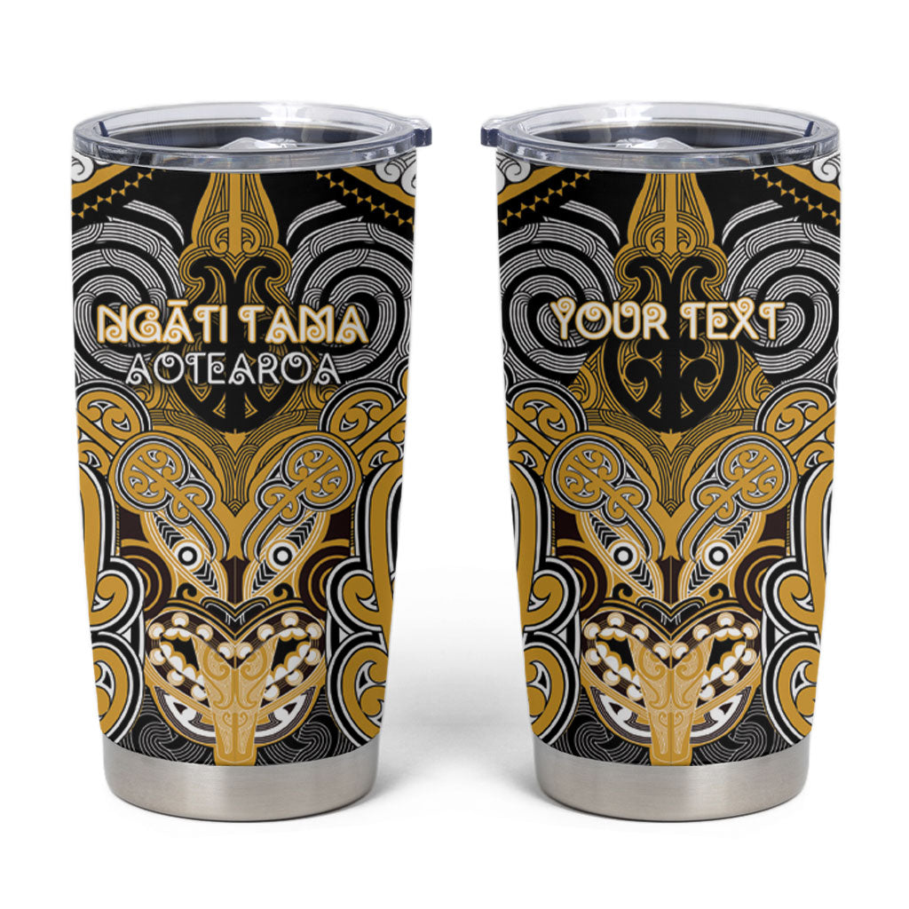Aotearoa Iwi Ngati Tama Personalised Tumbler Cup Maori Kowhaiwhai Pattern