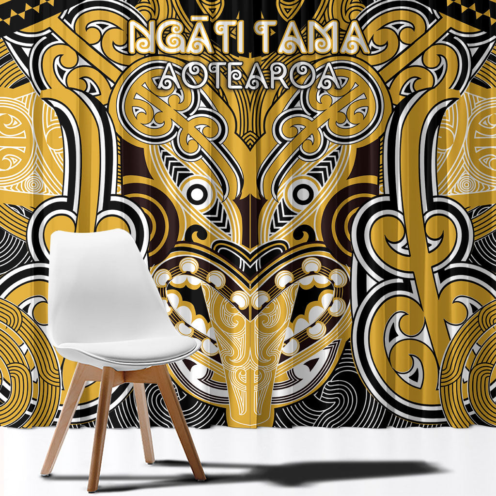 Aotearoa Iwi Ngati Tama Window Curtain Maori Kowhaiwhai Pattern