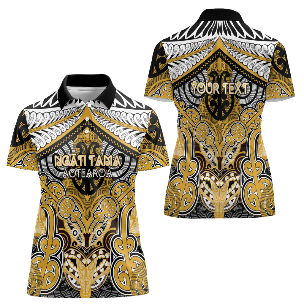 Aotearoa Iwi Ngati Tama Personalised Women Polo Shirt Maori Kowhaiwhai Pattern