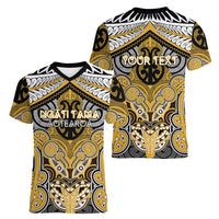Aotearoa Iwi Ngati Tama Personalised Women V-Neck T-Shirt Maori Kowhaiwhai Pattern