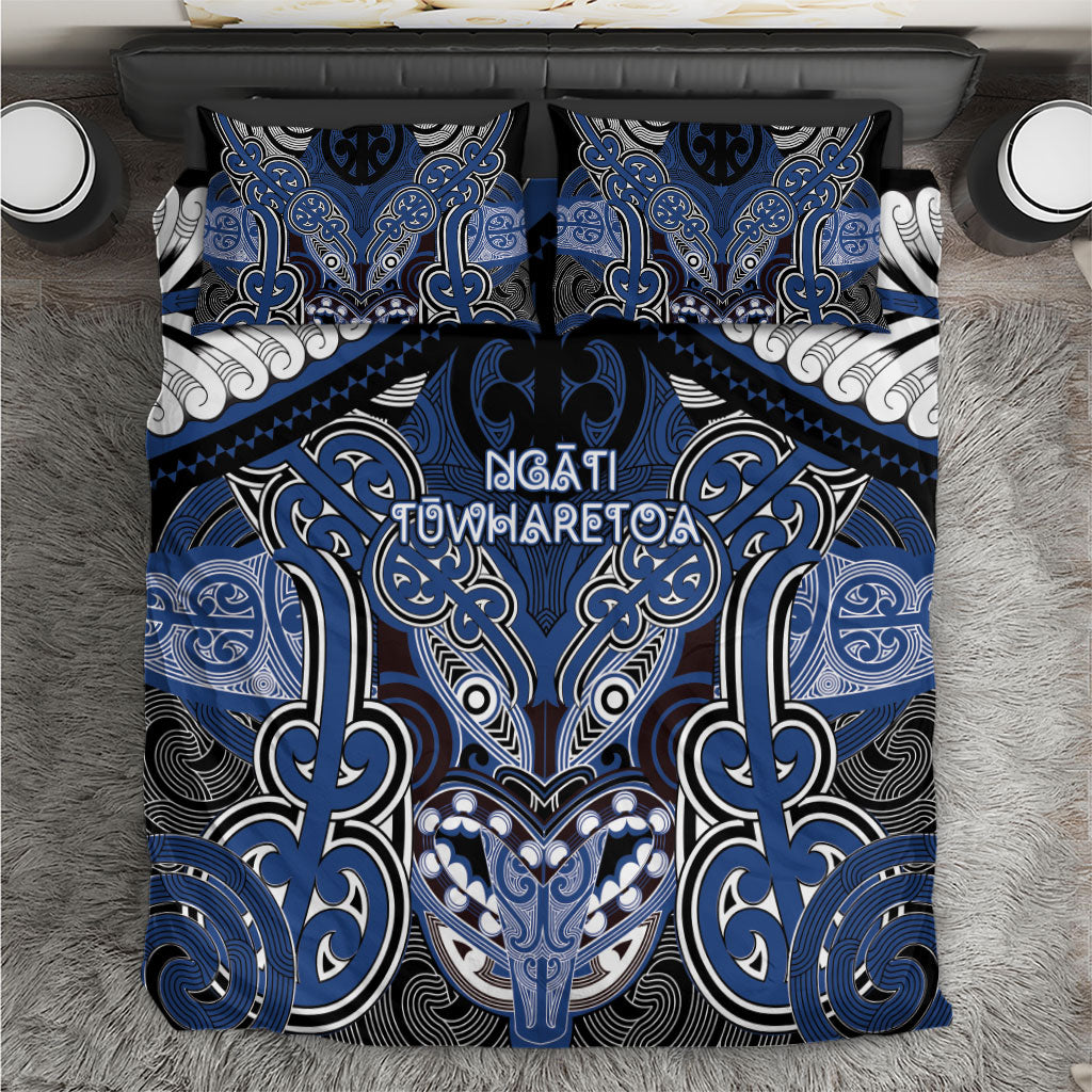 Aotearoa Iwi Ngati Tuwharetoa Bedding Set Maori Kowhaiwhai Pattern LT19 Blue - Polynesian Pride