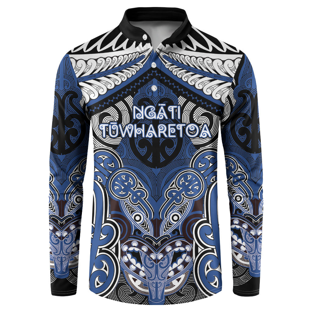 Aotearoa Iwi Ngati Tuwharetoa Personalised Button Sweatshirt Maori Kowhaiwhai Pattern