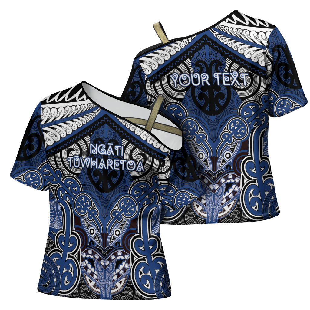 Aotearoa Iwi Ngati Tuwharetoa Personalised Cross Shoulder Shirt Maori Kowhaiwhai Pattern