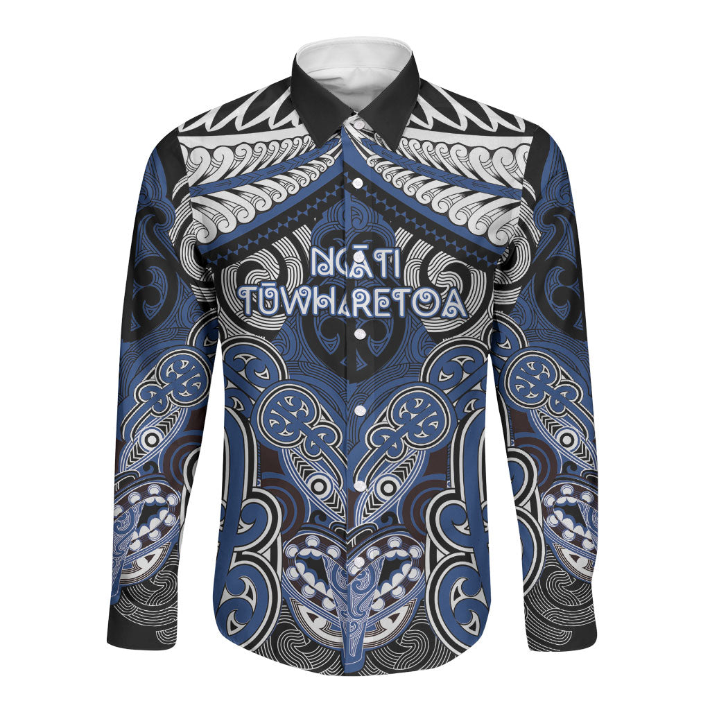Aotearoa Iwi Ngati Tuwharetoa Personalised Long Sleeve Button Shirt Maori Kowhaiwhai Pattern