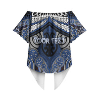 Aotearoa Iwi Ngati Tuwharetoa Personalised Off Shoulder Wrap Waist Top Maori Kowhaiwhai Pattern